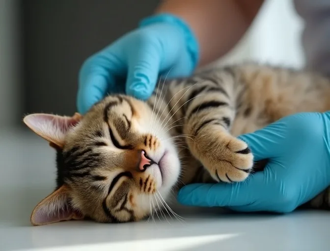 Specialist carefully handling a deceased cat with dignity in Alphington